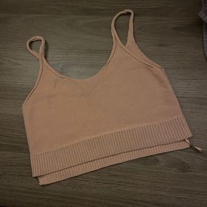 Muted Pink Knit Crop Top